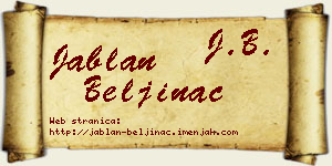 Jablan Beljinac vizit kartica
